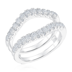 1ctw Round Diamond White Gold Ring Guard | Embrace Collection 1