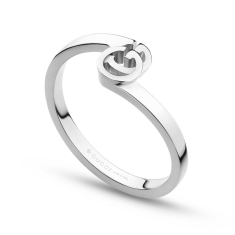 Gucci GG Running White Gold Ring - Size 6.75