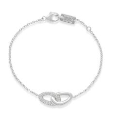 IPPOLITA Silver Classico Cherish Bond Bracelet with Diamonds 1/5ctw