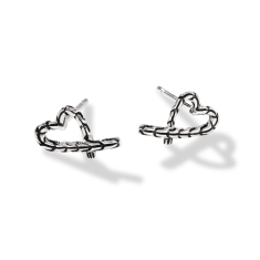 John Hardy Manah Heart Sterling Silver Stud Earrings