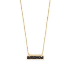 Kendra Scott Leanor Necklace in Black Drusy, Gold Plated