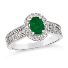 Le Vian® 3/4ctw Nude Diamonds™ and Costa Smeralda Emeralds™ 14k Vanilla Gold® Ring