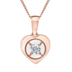 MAGNIFICENCE Diamond Heart Rose Gold Pendant 1/15ct