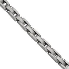 Men's Brushed Stainless Steel Chain Link Bracelet