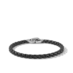 Men's David Yurman Box Chain Bracelet with Darkened Stainless Steel, 5mm 1