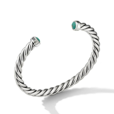Men's David Yurman Cable Cuff Bracelet with Turquoise, 6mm 1