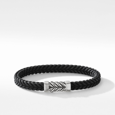 Men's David Yurman Chevron Black Rubber Bracelet Medium 1