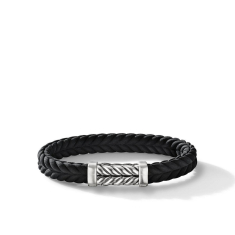 Men's David Yurman Chevron Black Rubber Link Bracelet 1