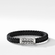 Men's David Yurman Chevron Black Rubber Link Bracelet - Large 1