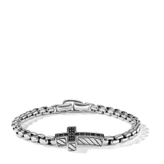 Men's David Yurman Pave Cross Bracelet with Treated Black Diamonds 1
