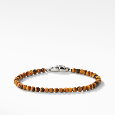Men's David Yurman Spiritual Beads Bracelet in Sterling Silver with Tigers Eye, 4mm 1