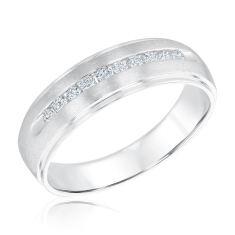 1/4ctw Round Diamond White Gold Ring | Men's 1