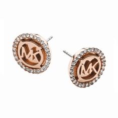 Michael Kors Rose Gold-Tone Logo Disc Earrings