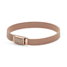 Pandora Reflexions™ Long Clasp Pavé Bracelet, Rose Gold-Plated 1