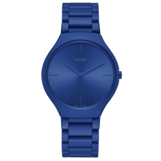 Rado True Round Thinline Les Couleurs Le Corbusier Spectacular ultramarine 4320K Blue Dial Ceramic Bracelet Watch 39mm - R27092622