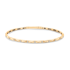 REEDS Flexible 1/6ctw Diamond Yellow Gold Bangle Bracelet 1