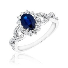 Sapphire and Diamond Ring 5/8ctw