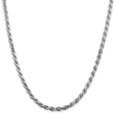 Sterling Silver 4.6mm Diamond-Cut Rope Chain Necklace 1