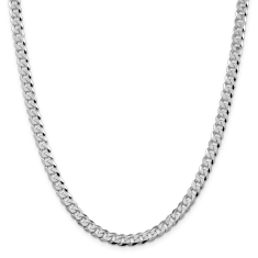 Sterling Silver 6mm Beveled Curb Chain Necklace 1