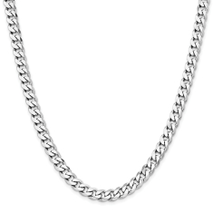 Sterling Silver 7.5mm Curb Chain Necklace 1