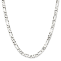 Sterling Silver 7.5mm Figaro Chain Necklace 1