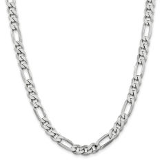 Sterling Silver 7.75mm Figaro Chain Necklace 1