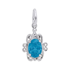 Sterling Silver December Birthstone Flat Charm 1