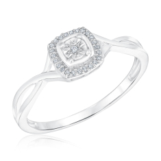 Sterling Silver Diamond Promise Ring 1/20ctw 1