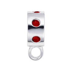 Sterling Silver Inlaid Red Stone Charmdrop Charm Holder 1