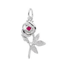Sterling Silver Rose 3D Charm 1