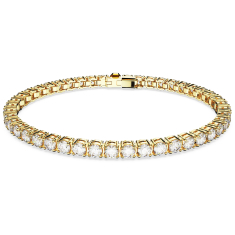 Swarovski Crystal and Zirconia Gold-Tone Plated Matrix Tennis Bracelet 1