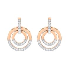 Swarovski Crystal Medium White Rose Gold-Plated Circle Earrings