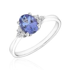 Tanzanite and Diamond Accented Ring 1/10ctw