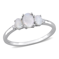 Three Stone Opal and White Gold Ring 1