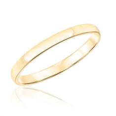 14k Yellow Gold 2mm Super Low Dome Wedding Band 1