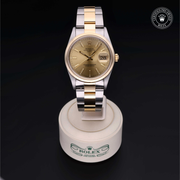 Rolex Certified Pre-Owned Oyster Perpetual Date 34 Champagne Dial Watch - M15203-0014 2