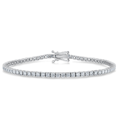 3ctw Lab Grown Diamond White Gold Tennis Bracelet