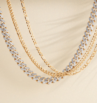Necklace Length and Chain Length Size Guide. Close up image of a man wearing a chain necklace.