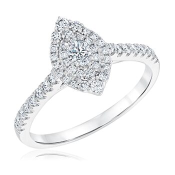 1/2ctw Marquise Diamond Composite White Gold Ring