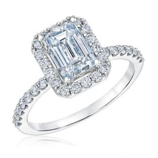 2ctw Emerald Cut Lab Grown Diamond Engagement Ring
