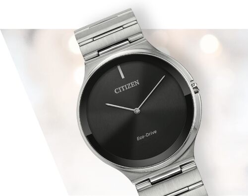 Citizen Eco-Drive Stiletto Black Dial Stainless Steel Watch AR3110-52E