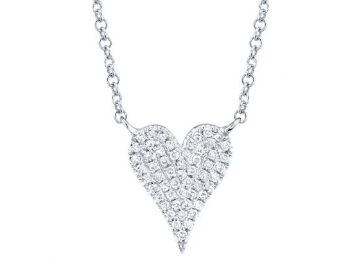 Shy Creation Diamond Pavé Heart Necklace 1/10ctw