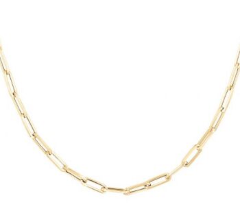Yellow Gold Paperclip Link Chain Necklace 4.2mm, 24 Inches