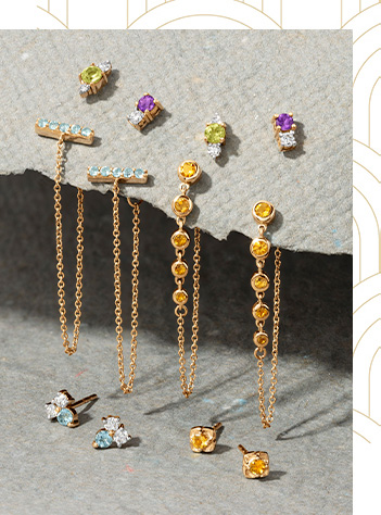 Papyrus Blue Topaz Yellow Gold Jewelry