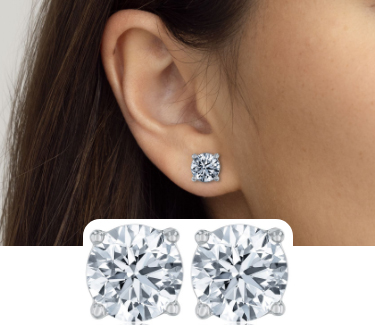 2ctw Diamond Solitaire Stud Earrings