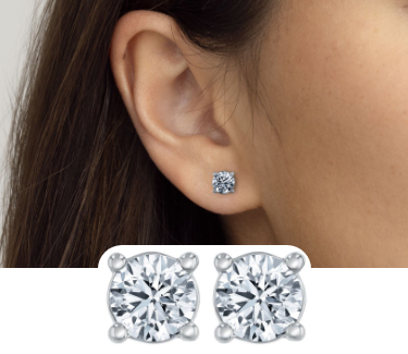3/4ctw Diamond Solitaire Stud Earrings