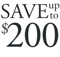 up to $200 off on select styles