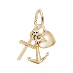 10k Yellow Gold Faith, Hope, Charity Charm