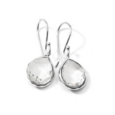 IPPOLITA Silver Rock Candy Mini Teardrop Earrings in Clear Quartz