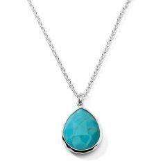 IPPOLITA Silver Rock Candy Medium Teardrop Pendant Necklace in Turquoise